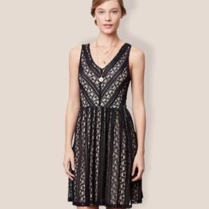 Anthropologie black lace dress with pockets